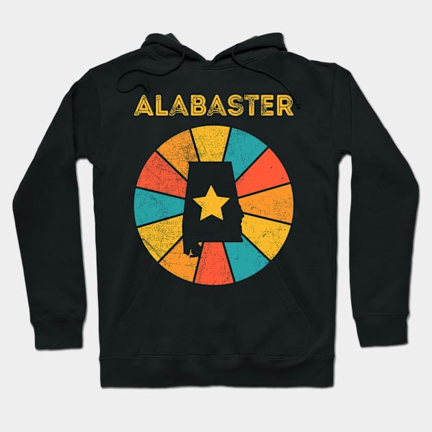 Alabaster Alabama Vintage Distressed Souvenir Hoodie by NickDezArts